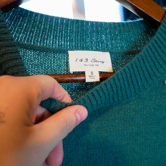 Demi Pearl Sweater 143 Story by Line Up Green Size Small - Picture 2 of 6